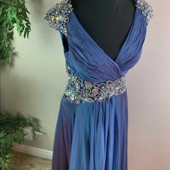 Women’s Long Formal/Prom Blue Dress M - Picture 4 of 8